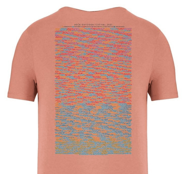 Soča Outdoor Freak - T-shirt with names, PEACH