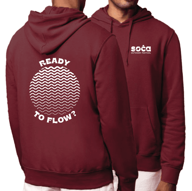 &quot;Ready to flow&quot; hoodie - WINE RED