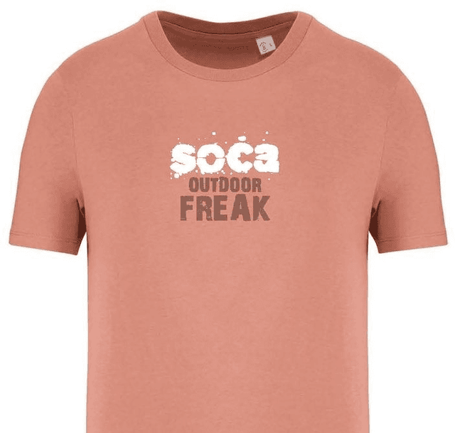 Soča Outdoor Freak - T-shirt with names, PEACH